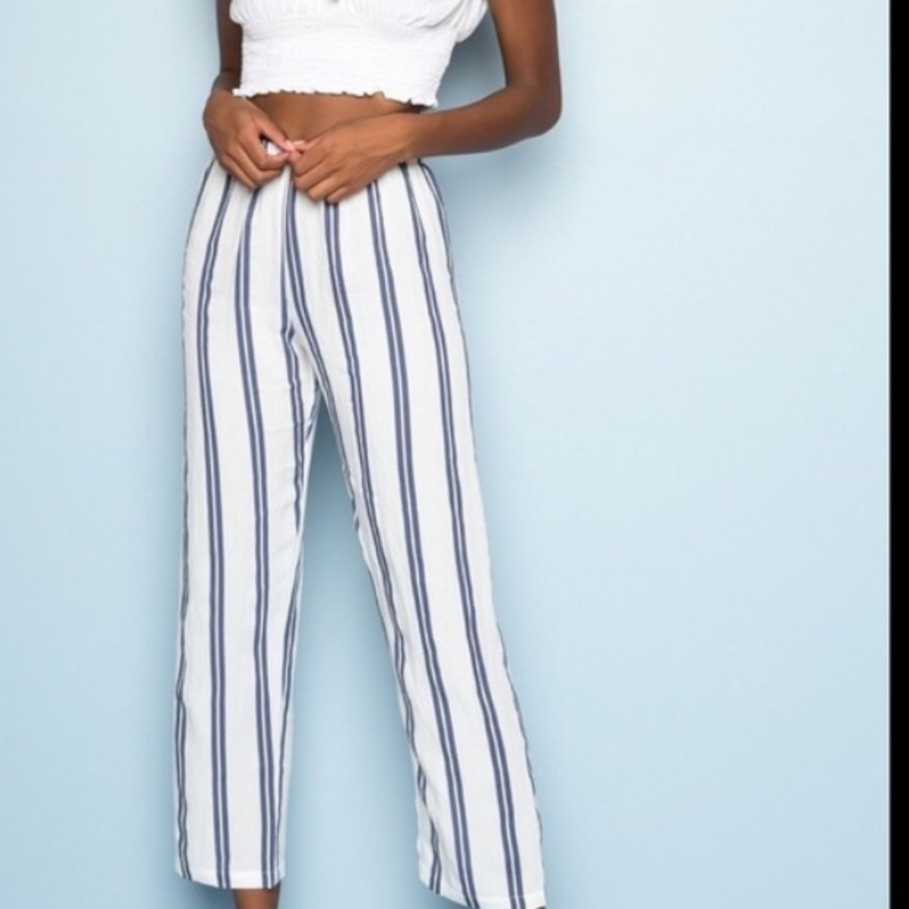 Brandy Melville Thick Blue Stripe Frankie Pants